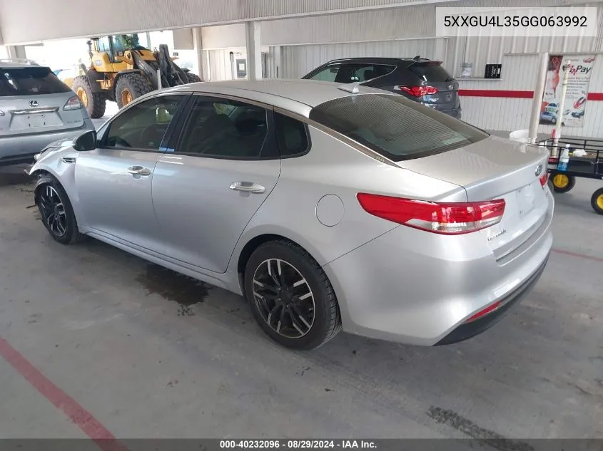 2016 Kia Optima Ex VIN: 5XXGU4L35GG063992 Lot: 40232096