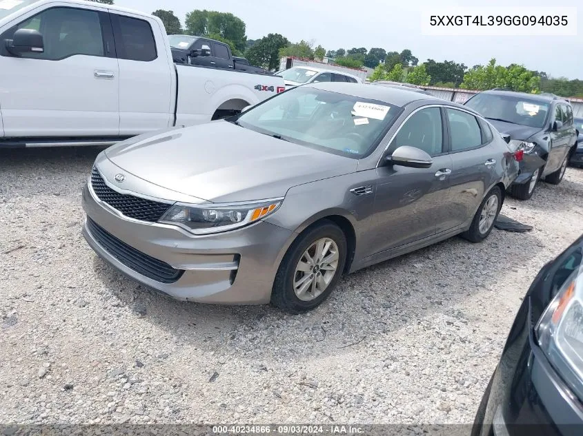 2016 Kia Optima Lx VIN: 5XXGT4L39GG094035 Lot: 40234866