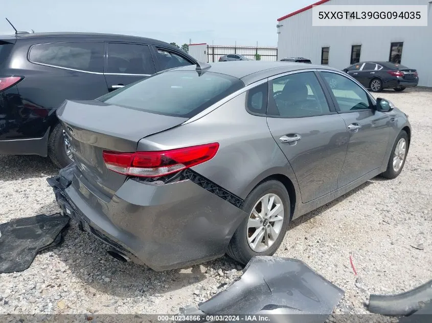 2016 Kia Optima Lx VIN: 5XXGT4L39GG094035 Lot: 40234866