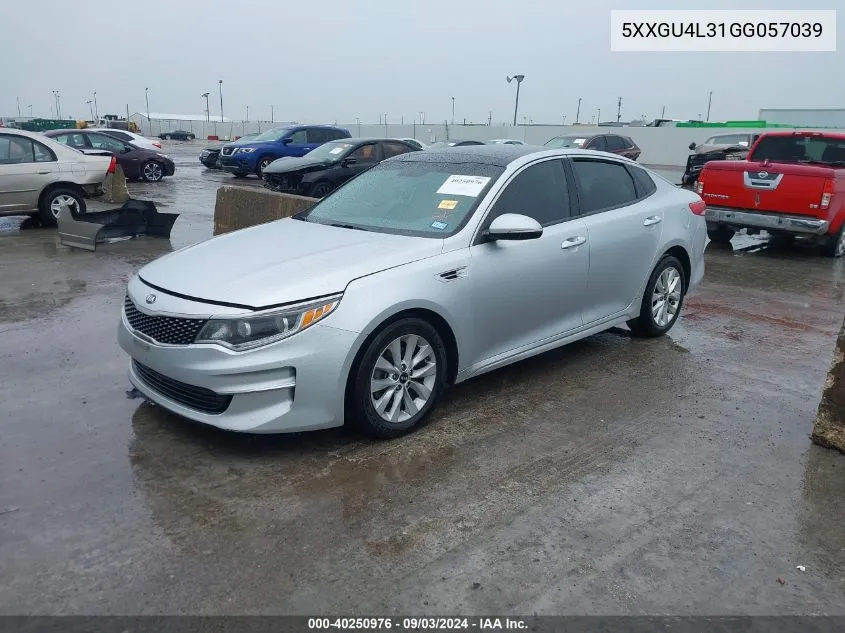 5XXGU4L31GG057039 2016 Kia Optima Ex