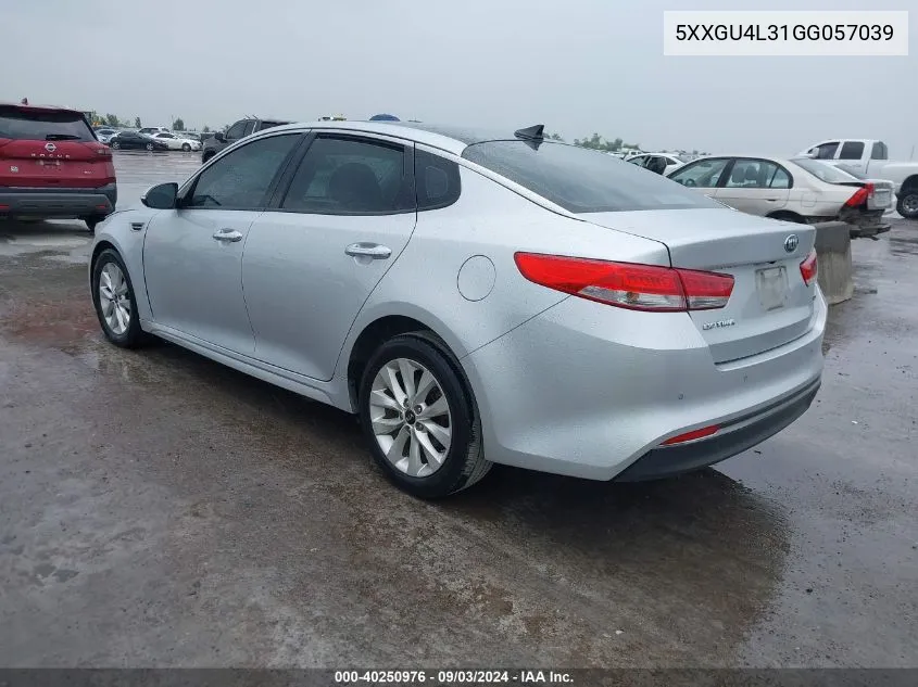 2016 Kia Optima Ex VIN: 5XXGU4L31GG057039 Lot: 40250976