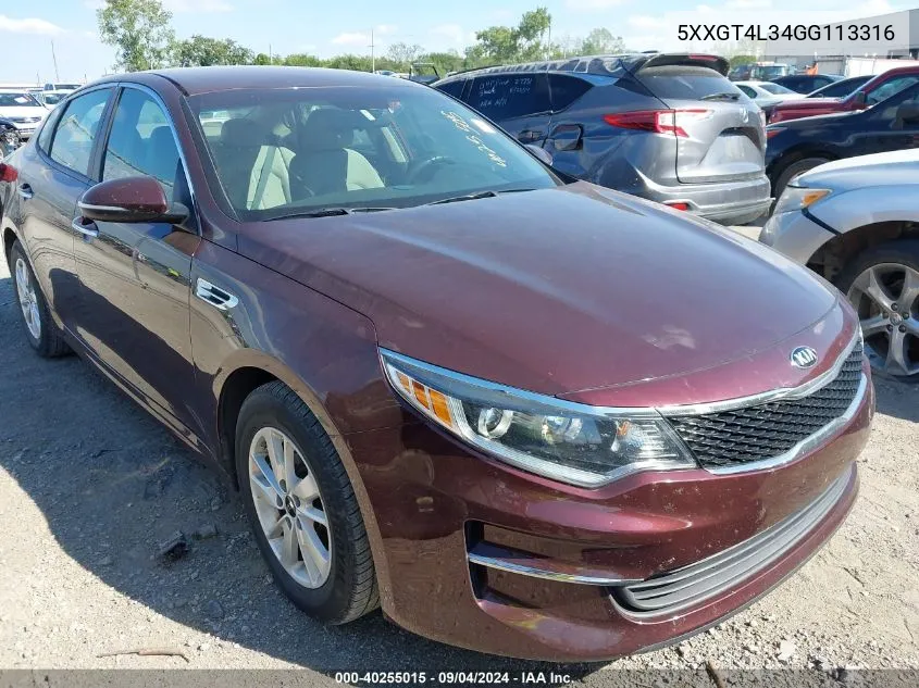 5XXGT4L34GG113316 2016 Kia Optima Lx