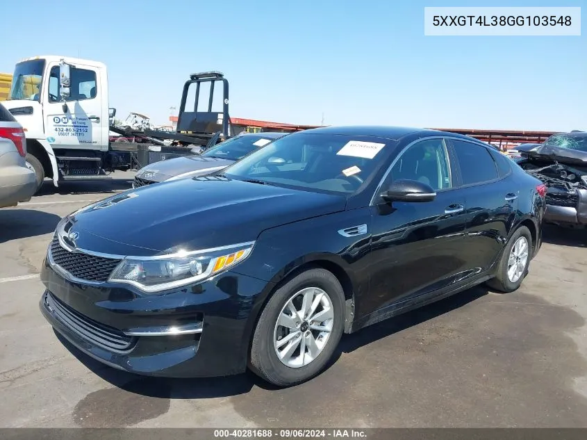 5XXGT4L38GG103548 2016 Kia Optima Lx