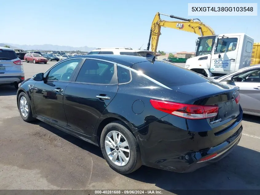 5XXGT4L38GG103548 2016 Kia Optima Lx