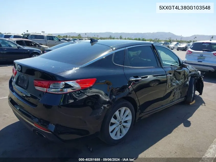 5XXGT4L38GG103548 2016 Kia Optima Lx