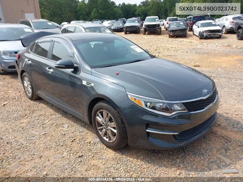 2016 Kia Optima Lx VIN: 5XXGT4L39GG023742 Lot: 40284356