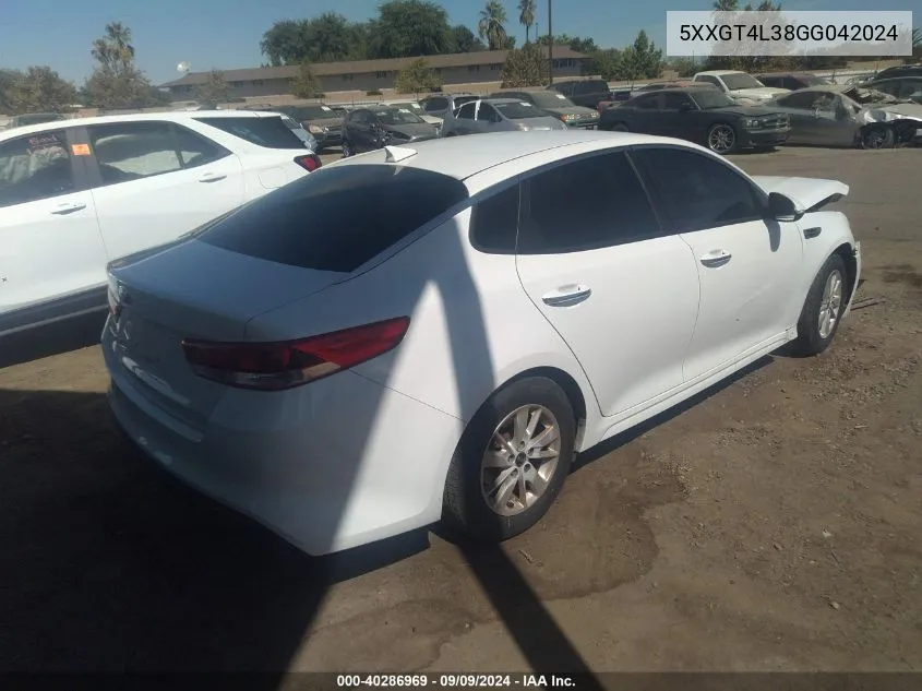 2016 Kia Optima Lx VIN: 5XXGT4L38GG042024 Lot: 40286969