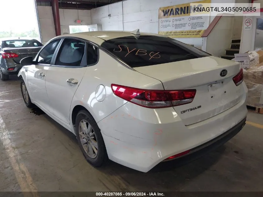 KNAGT4L34G5090685 2016 Kia Optima Lx