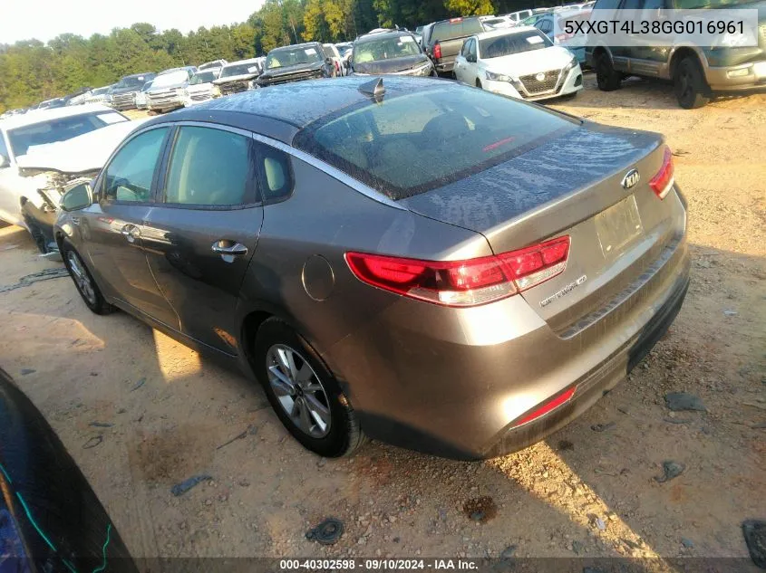 2016 Kia Optima Lx VIN: 5XXGT4L38GG016961 Lot: 40302598