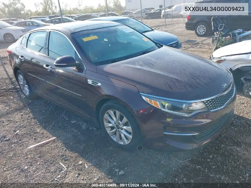 5XXGU4L34GG009423 2016 Kia Optima Ex