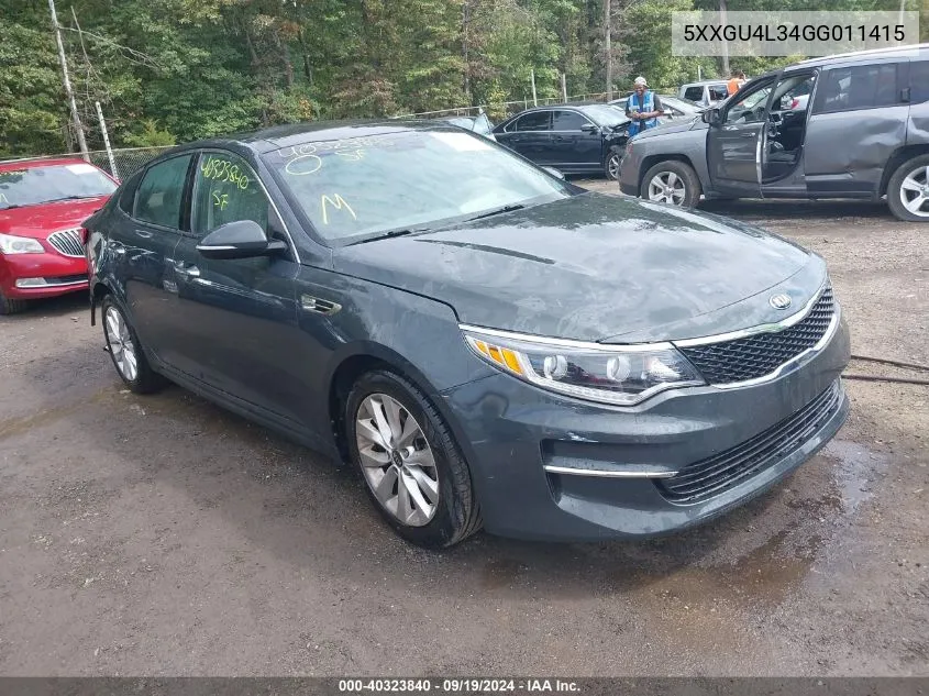 2016 Kia Optima Ex VIN: 5XXGU4L34GG011415 Lot: 40323840