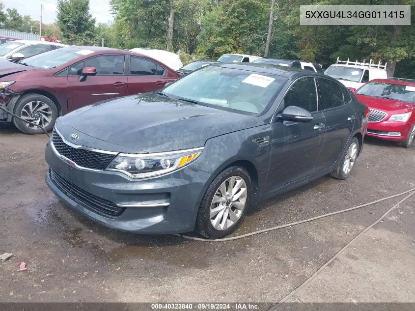 2016 Kia Optima Ex VIN: 5XXGU4L34GG011415 Lot: 40323840