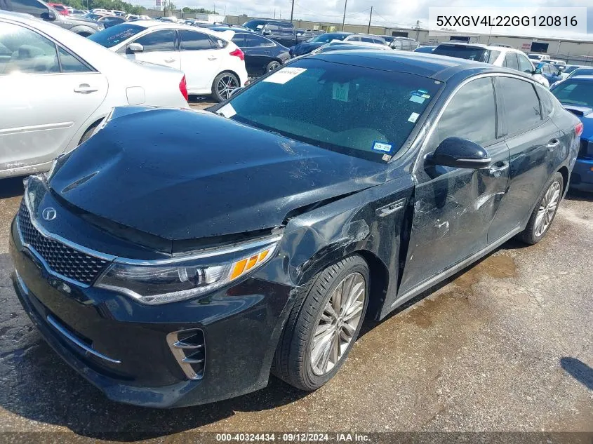 2016 Kia Optima Sxl Turbo VIN: 5XXGV4L22GG120816 Lot: 40324434