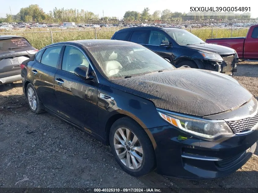 5XXGU4L39GG054891 2016 Kia Optima Ex