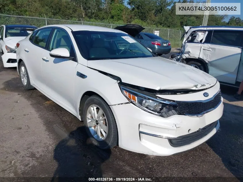 KNAGT4L30G5100662 2016 Kia Optima Lx