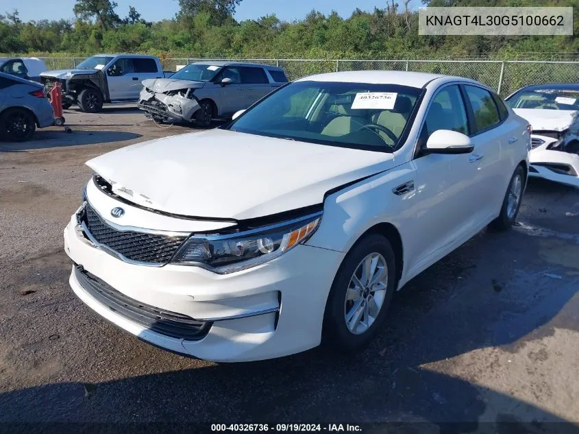 KNAGT4L30G5100662 2016 Kia Optima Lx