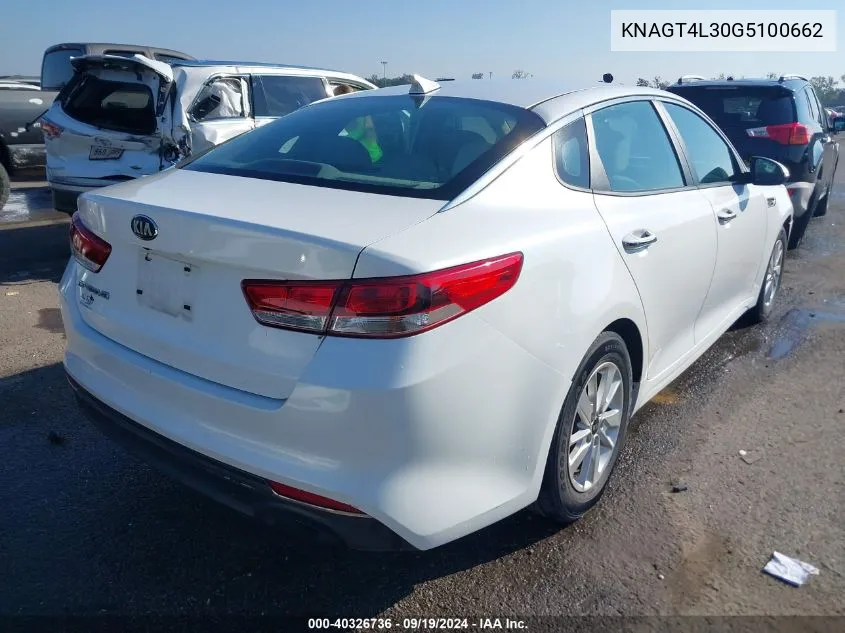 KNAGT4L30G5100662 2016 Kia Optima Lx