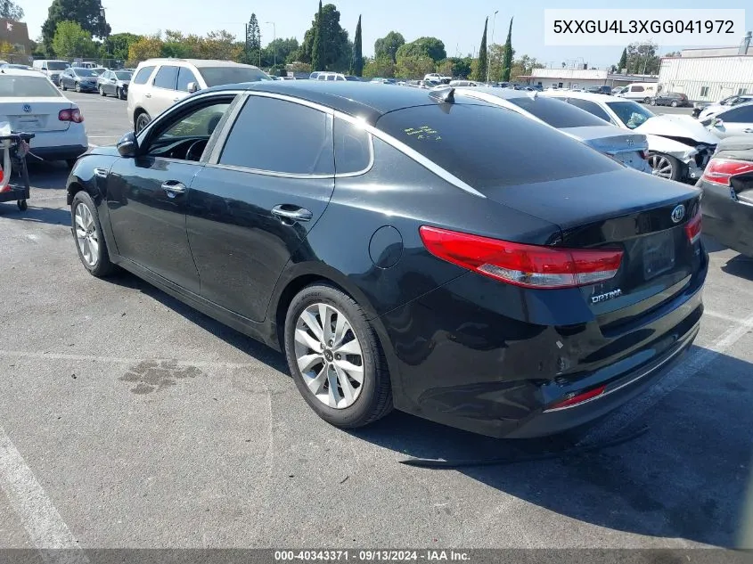 2016 Kia Optima Ex VIN: 5XXGU4L3XGG041972 Lot: 40343371