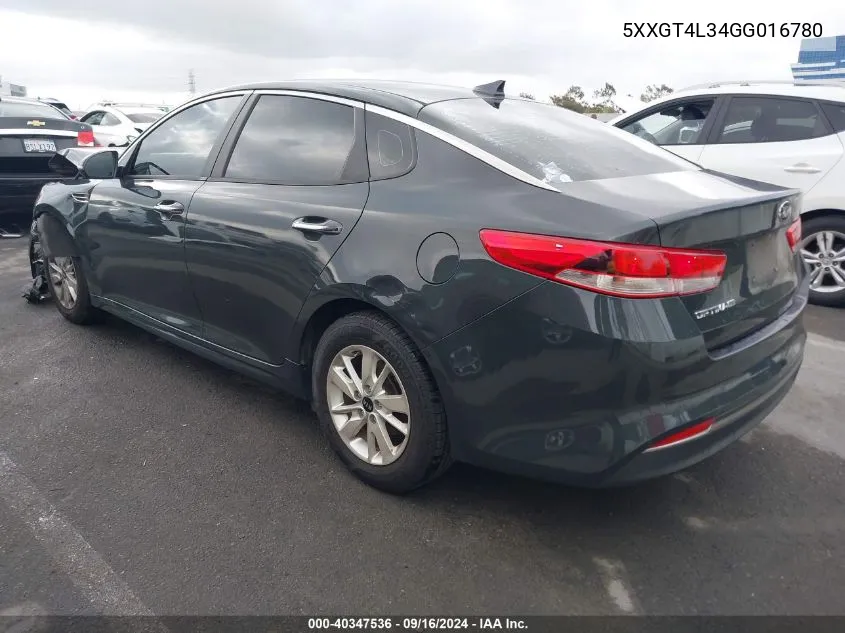 5XXGT4L34GG016780 2016 Kia Optima Lx