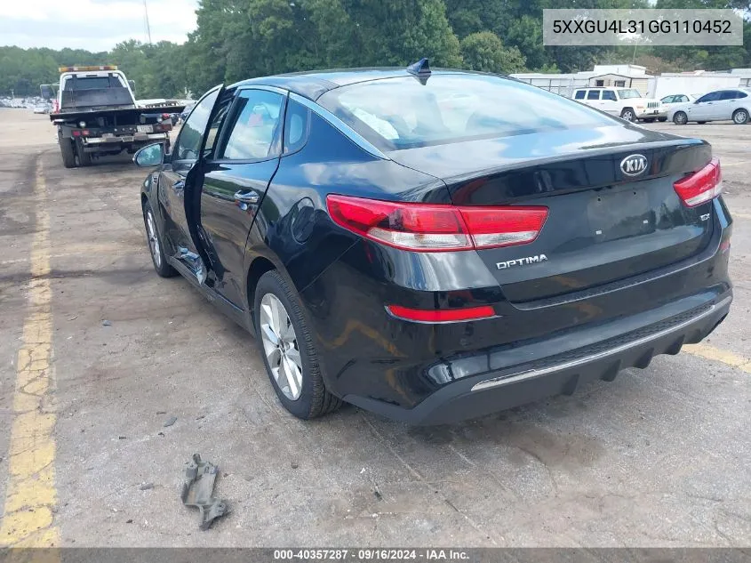 5XXGU4L31GG110452 2016 Kia Optima Ex