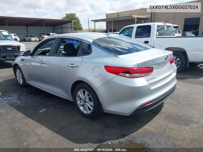 2016 Kia Optima Lx VIN: 5XXGT4L3XGG027024 Lot: 40357897