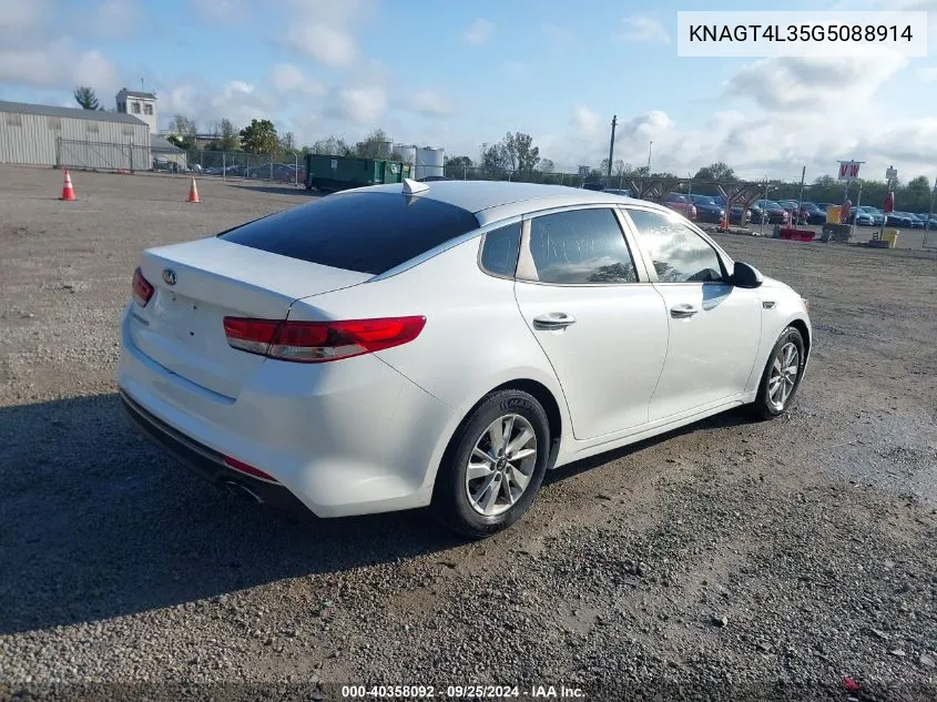 KNAGT4L35G5088914 2016 Kia Optima Lx