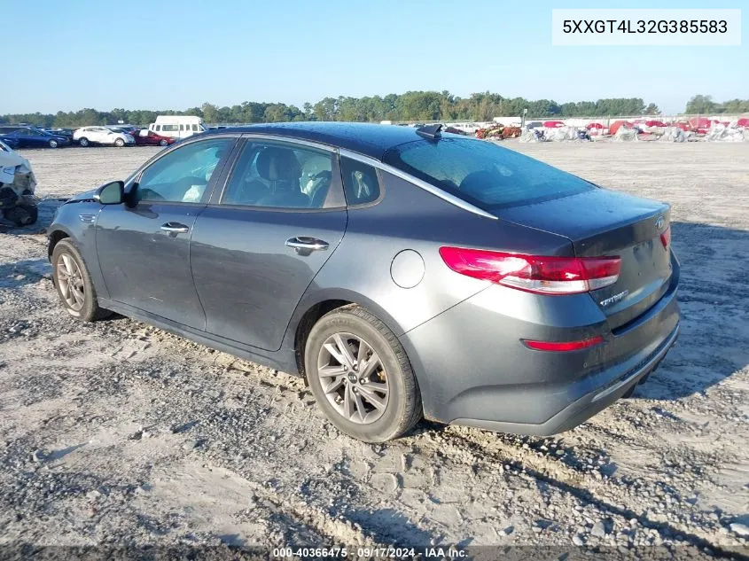 2020 Kia Optima Lx VIN: 5XXGT4L32G385583 Lot: 40366475