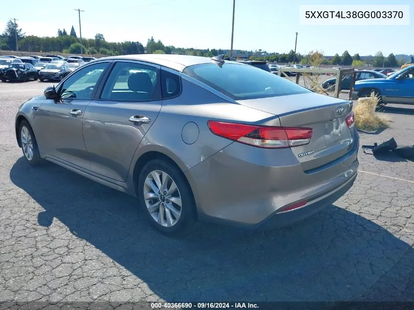 5XXGT4L38GG003370 2016 Kia Optima Lx