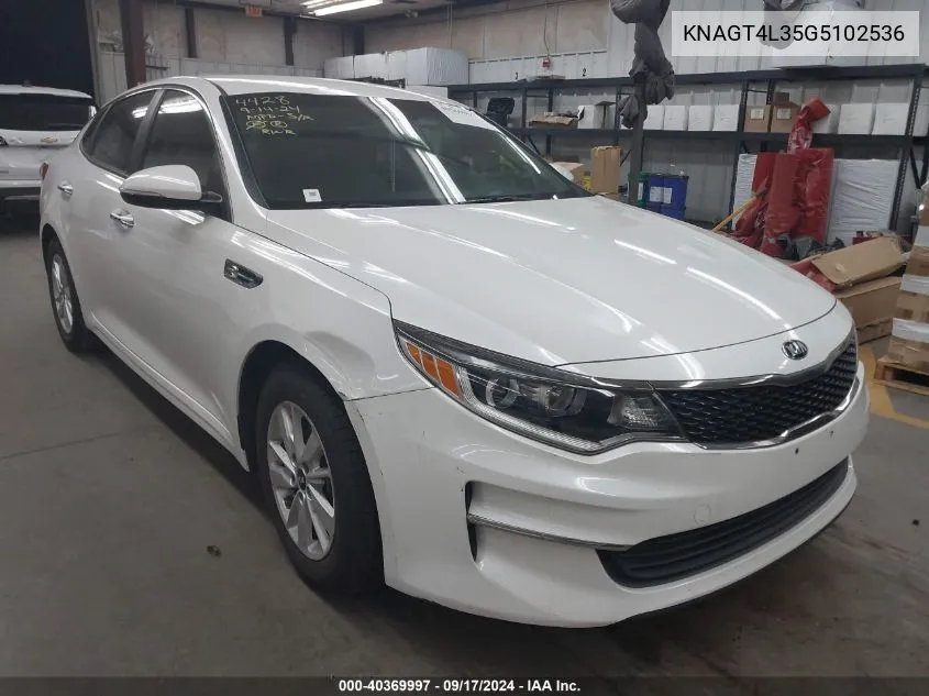 KNAGT4L35G5102536 2016 Kia Optima Lx