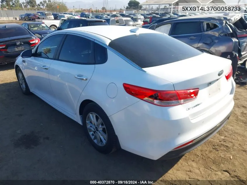 2016 Kia Optima Lx VIN: 5XXGT4L37GG058733 Lot: 40372870