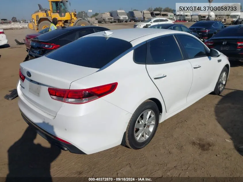 2016 Kia Optima Lx VIN: 5XXGT4L37GG058733 Lot: 40372870