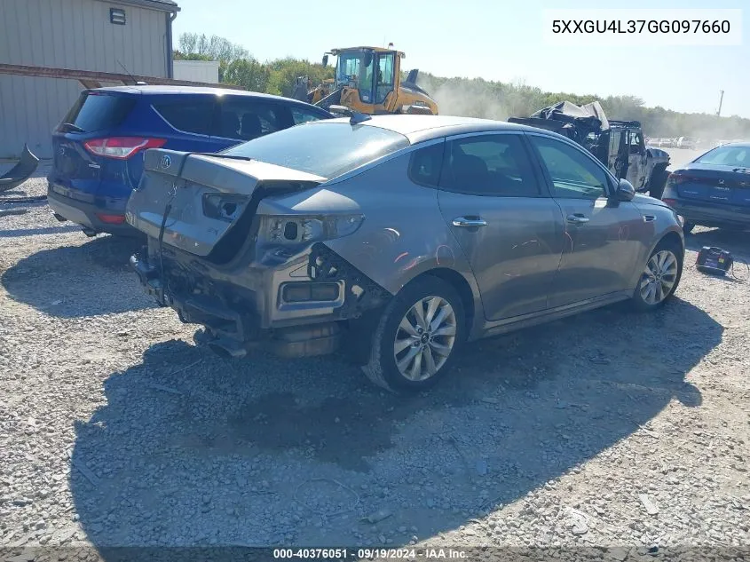 2016 Kia Optima Ex VIN: 5XXGU4L37GG097660 Lot: 40376051