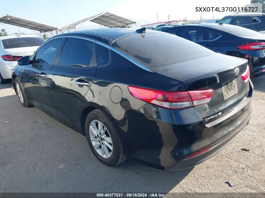 2016 Kia Optima Lx VIN: 5XXGT4L37GG116727 Lot: 40377031