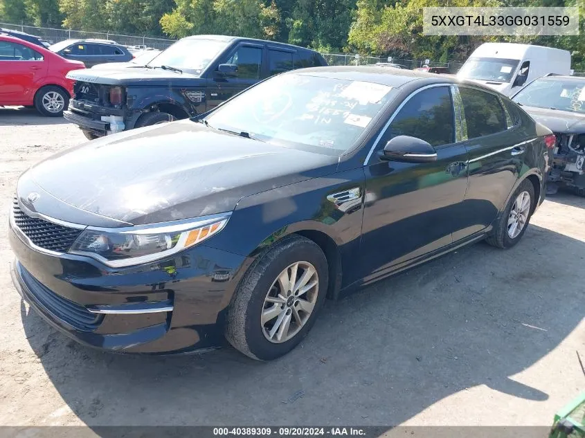 2016 Kia Optima Lx VIN: 5XXGT4L33GG031559 Lot: 40389309