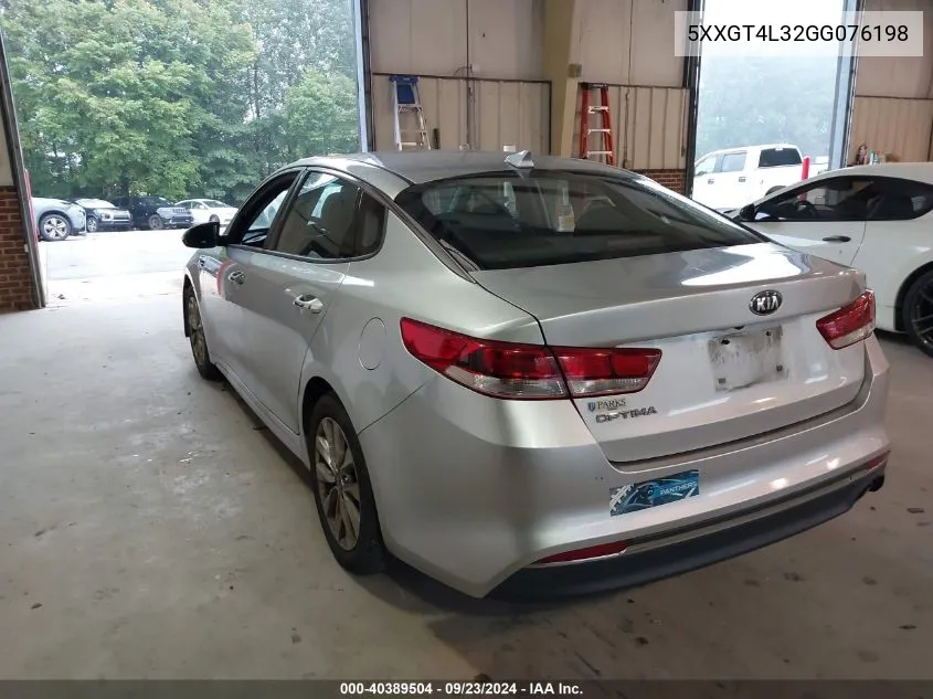 2016 Kia Optima Lx VIN: 5XXGT4L32GG076198 Lot: 40389504