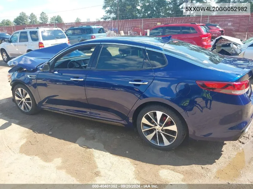 2016 Kia Optima Sx Turbo VIN: 5XXGW4L20GG052982 Lot: 40401352