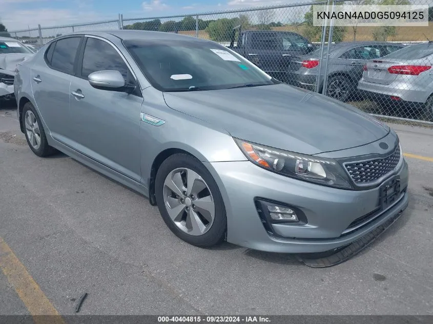 2016 Kia Optima Hybrid Ex VIN: KNAGN4AD0G5094125 Lot: 40404815