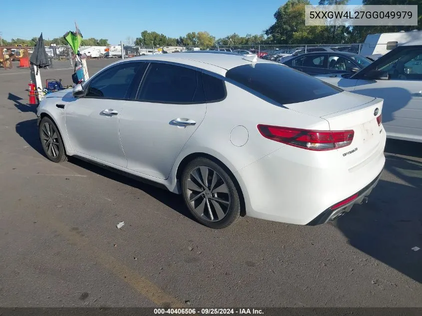 2016 Kia Optima Sx Turbo VIN: 5XXGW4L27GG049979 Lot: 40406506