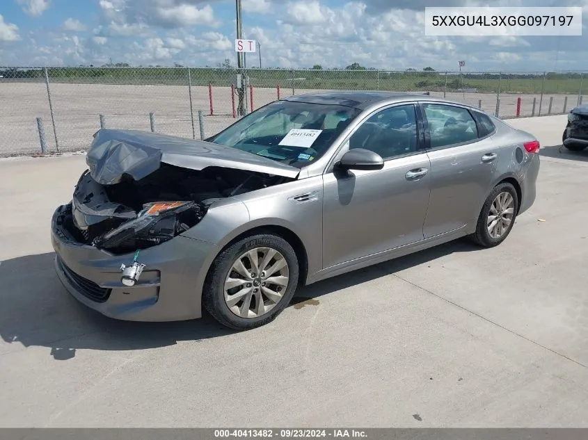 2016 Kia Optima Ex VIN: 5XXGU4L3XGG097197 Lot: 40413482