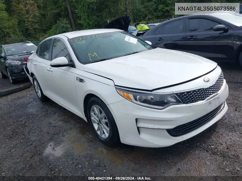 KNAGT4L35G5073586 2016 Kia Optima Lx