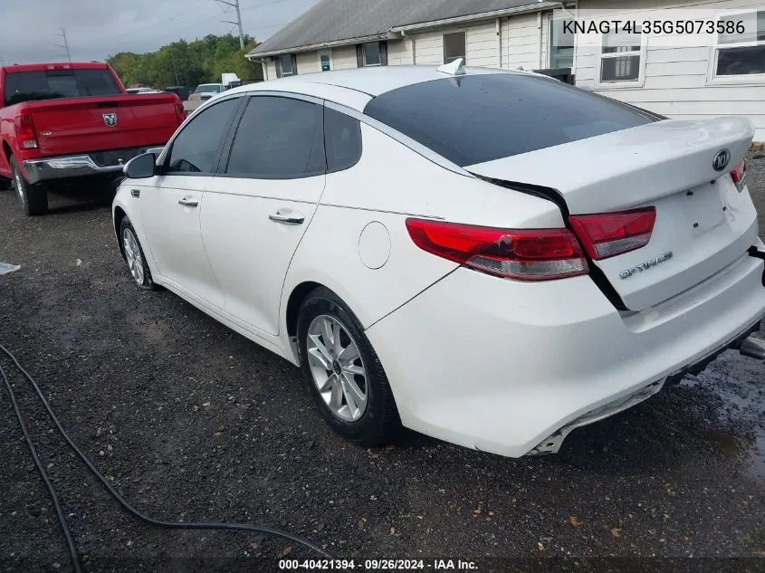 KNAGT4L35G5073586 2016 Kia Optima Lx