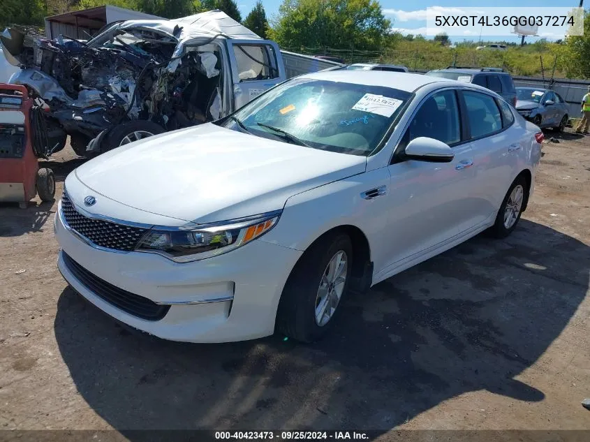 2016 Kia Optima Lx VIN: 5XXGT4L36GG037274 Lot: 40423473