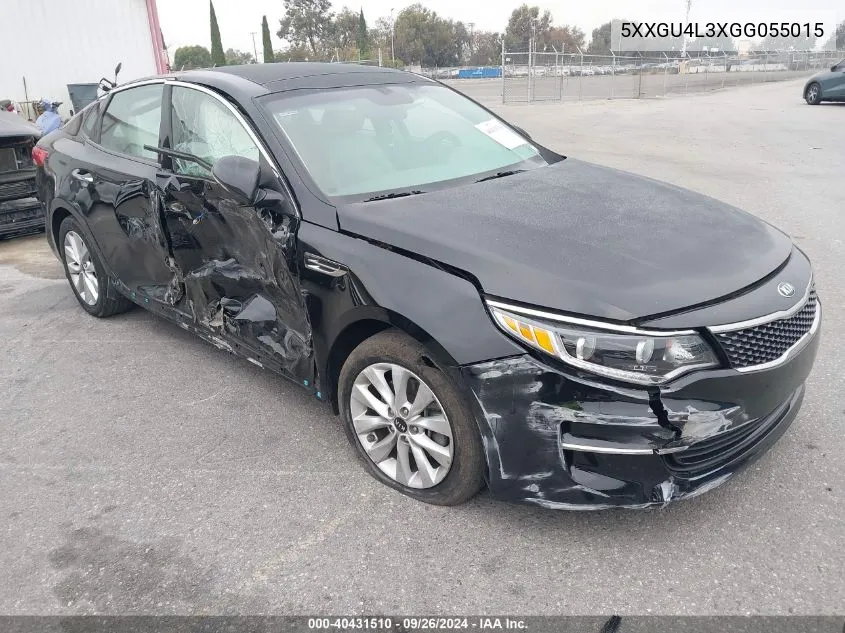 2016 Kia Optima Ex VIN: 5XXGU4L3XGG055015 Lot: 40431510