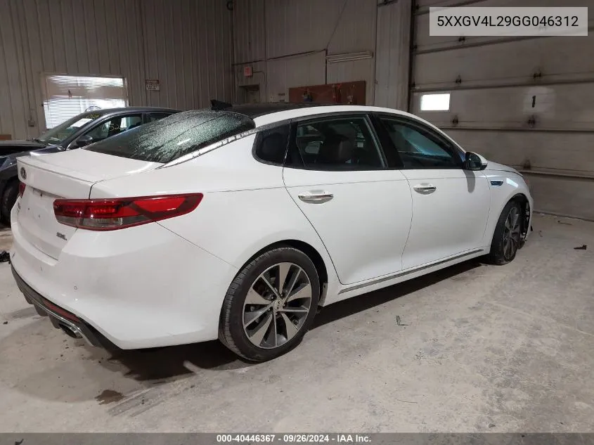 2016 Kia Optima Sxl VIN: 5XXGV4L29GG046312 Lot: 40446367