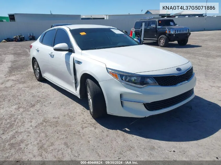 2016 Kia Optima Lx VIN: KNAGT4L37G5071886 Lot: 40446624