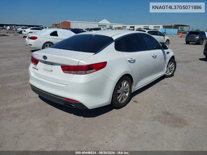 2016 Kia Optima Lx VIN: KNAGT4L37G5071886 Lot: 40446624