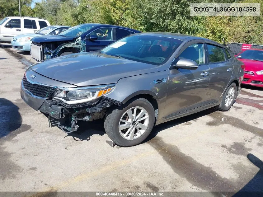 5XXGT4L36GG104598 2016 Kia Optima Lx