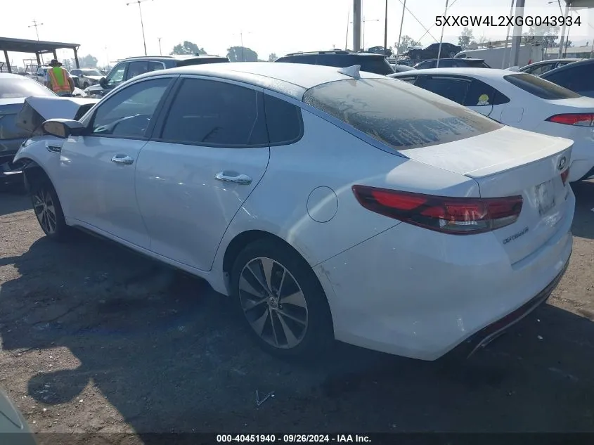 2016 Kia Optima Sx Turbo VIN: 5XXGW4L2XGG043934 Lot: 40451940