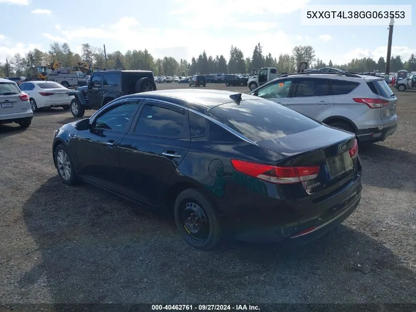 2016 Kia Optima Lx VIN: 5XXGT4L38GG063553 Lot: 40462761