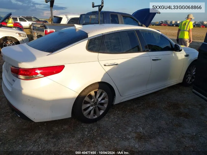 5XXGU4L33GG068866 2016 Kia Optima Ex